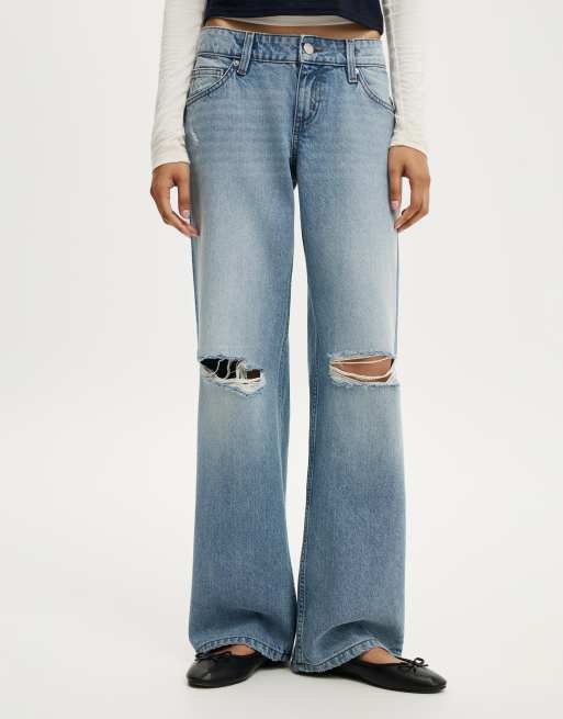 Cotton On Petite low rise straight jean in blue, 3 of 4
