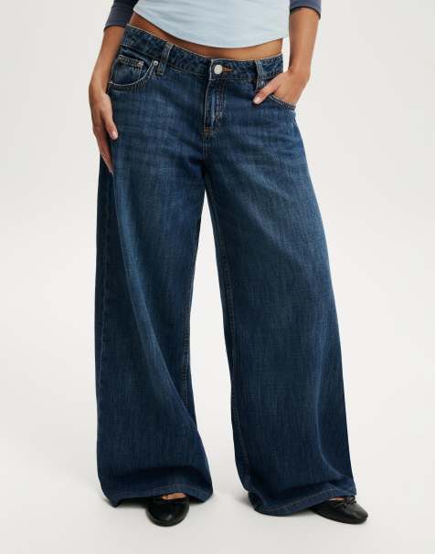 Cotton On Petite low rise wide jean in blue - view 1