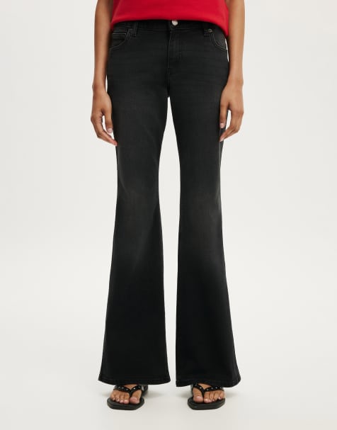 Cotton On Petite mid rise bootcut jean in black - view 1