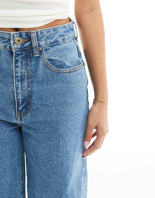 Cotton On Petite wide leg jeans in mid wash blue , 2 of 5