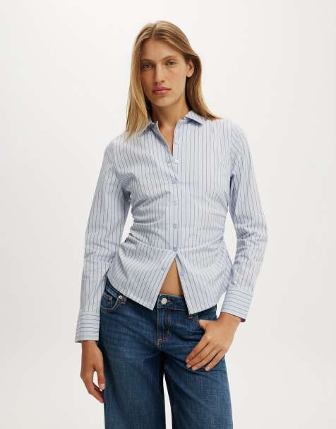 Cotton On Peyton gathered long sleeve shirt in multi - view 1