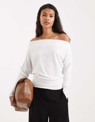 Cotton On Peyton Off Shoulder Long Sleeve In White
