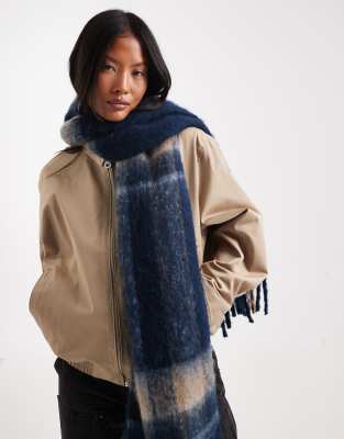 Cotton:on Cotton On Phoebe Brushed Tassel Scarf In Blue