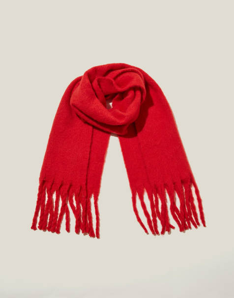 Cotton On Phoebe brushed tassel scarf in red - view 1