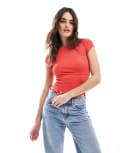 [Cotton:On] Cotton On Pia shirred short sleeve top in orange 16 ORANGE