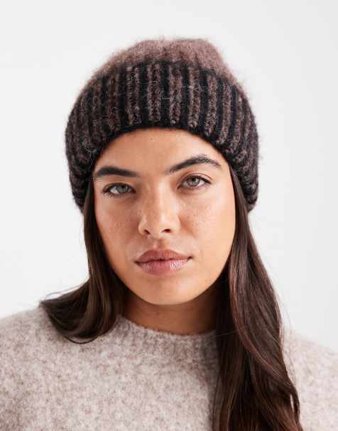 Cotton On piper ribbed beanie in brown - view 1