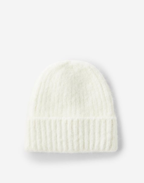 Cotton On Piper ribbed beanie in off-white - view 1