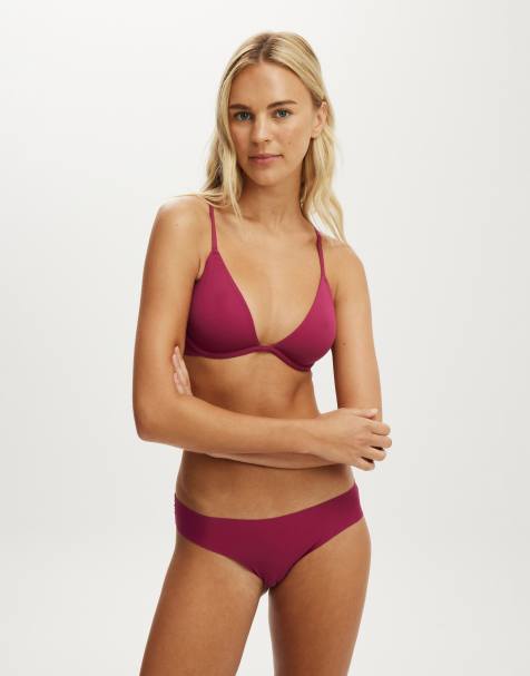Cotton On Plunge underwire bra in purple - view 1