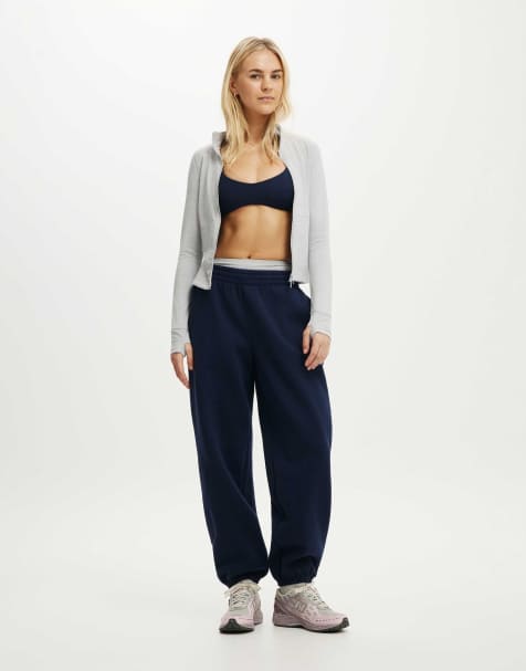 Cotton On Plush boyfriend jogger in mid blue - view 1