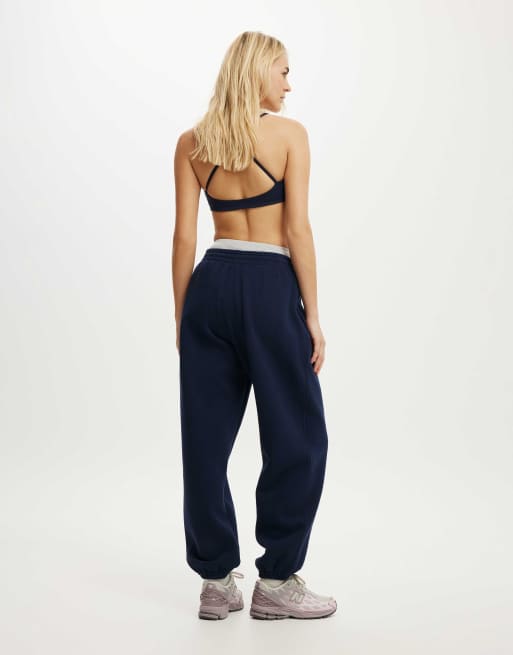 Cotton On Plush boyfriend jogger in mid blue, 3 of 4