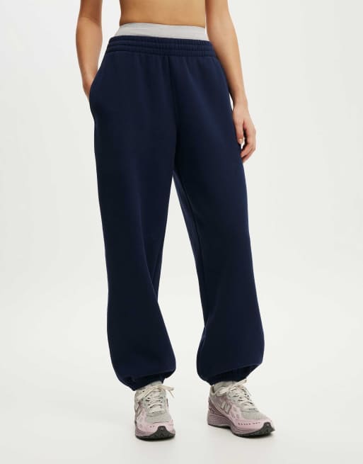 Cotton On Plush boyfriend jogger in mid blue, 4 of 4
