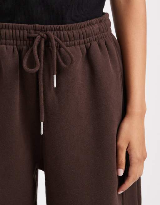 Cotton On - Plush - Brune bløde joggingbukser med tøndeformede ben og dobbelt linning, 5 af 5