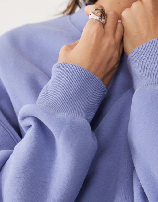 Cotton On plush cropped crew in blue ice , 2 of 4