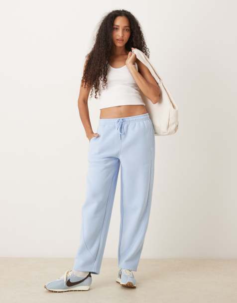 Cotton On Plush essential barrel sweatpant in blue - view 1