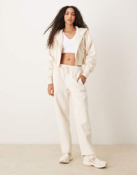 Cotton On Plush essential barrel sweatpant in white - view 1