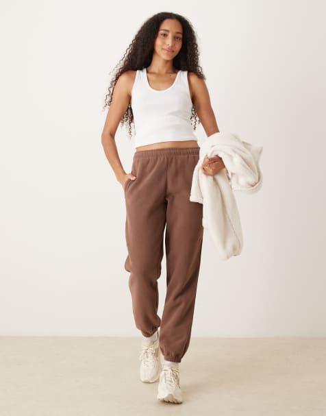 Cotton On Plush essential gym sweatpant in brown - view 1