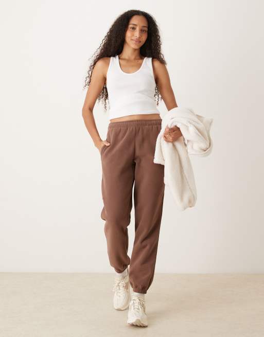 Cotton On Plush essential gym sweatpant in brown