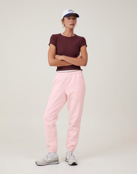 Cotton On Plush essential gym sweatpant in pink - view 1