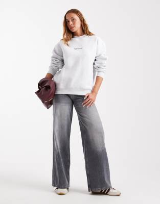 Cotton On Plush Graphic Crew Neck Sweatshirt In White
