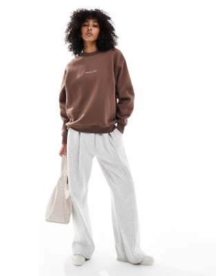 Cotton:on Cotton On Plush Graphic Crew Neck Sweatshirt In Brown
