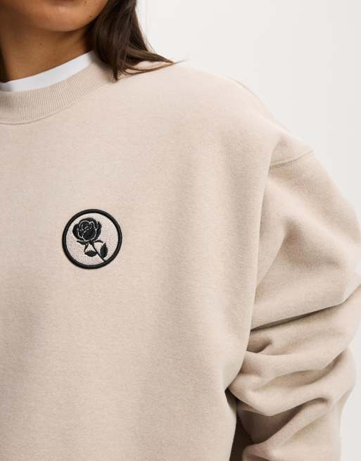 Cotton On Plush graphic crew sweatshirt in beige, 4 of 4