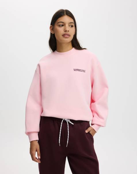 Cotton On Plush graphic crew sweatshirt in pink - view 1