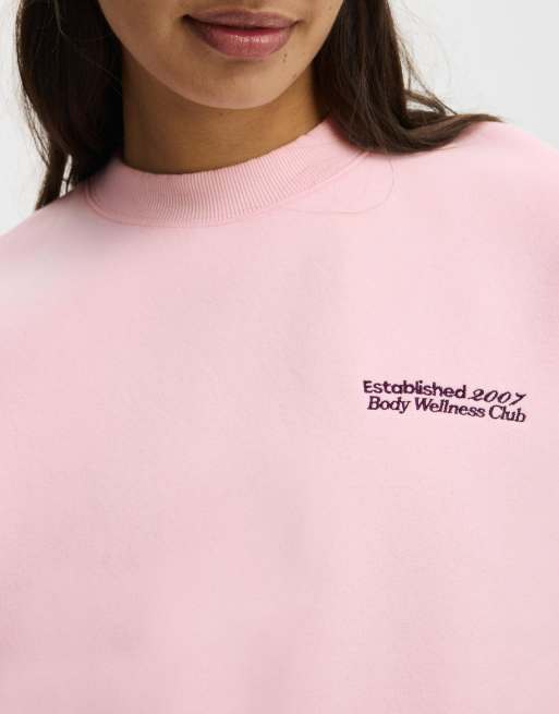 Cotton On Plush graphic crew sweatshirt in pink, 3 of 4