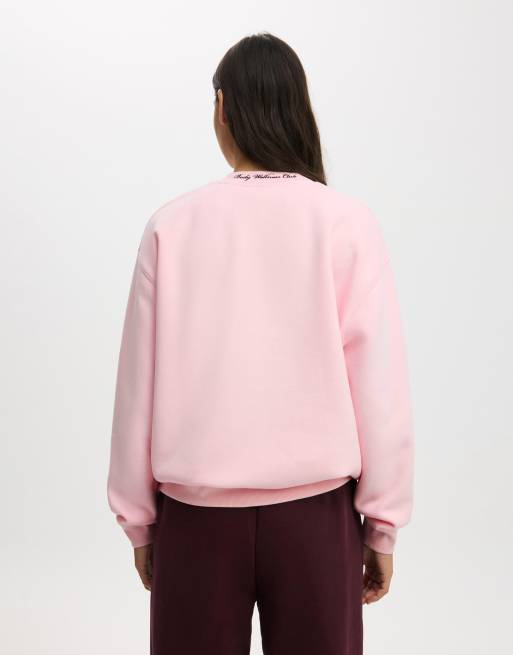 Cotton On Plush graphic crew sweatshirt in pink, 4 of 4
