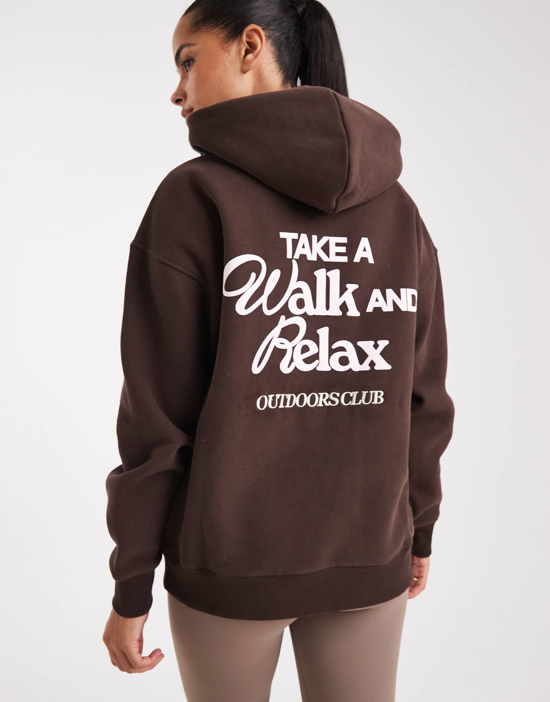 cotton on plush graphic hoodie in brown
