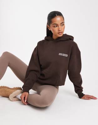Cotton On Plush Graphic Hoodie In Brown