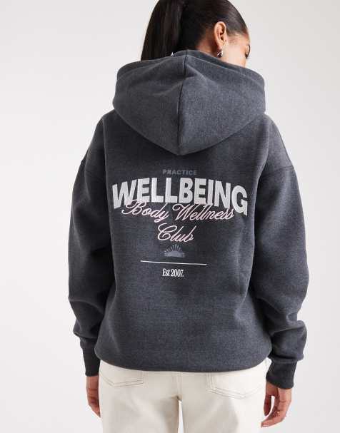 Cotton On plush graphic hoodie in grey - view 1