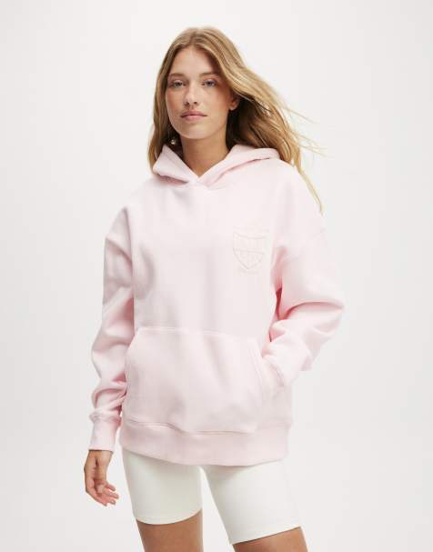 Cotton On plush graphic hoodie in pink co-ord - view 1