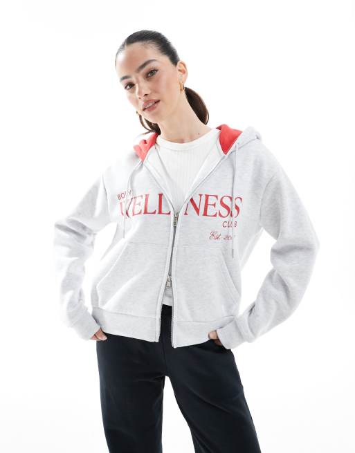 Cotton On Plush graphic zip through in grey - GREY
