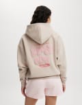 [Cotton:On] Cotton On plush premium graphic hoodie in beige-Neutral M BEIGE