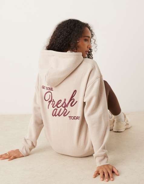 Cotton On Plush premium graphic hoodie in beige - view 1