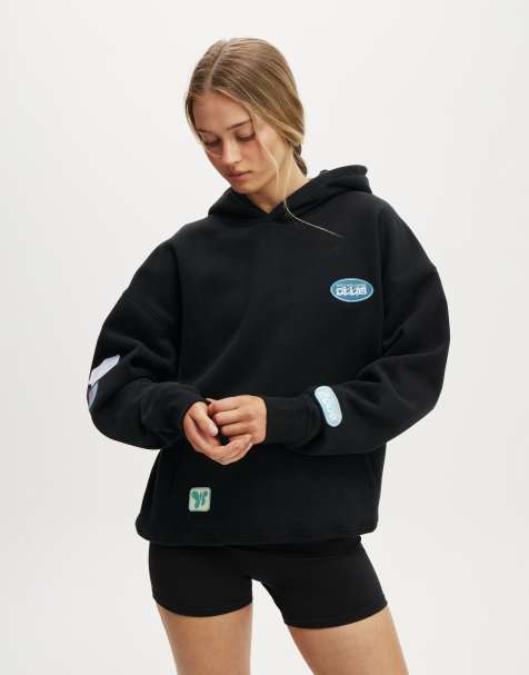 Cotton On Plush premium graphic hoodie in black - view 1