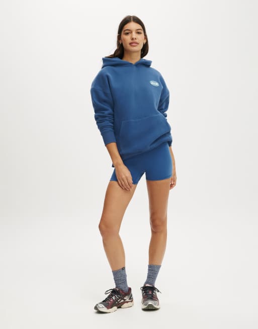 Cotton On Plush premium graphic hoodie in blue , 3 of 4