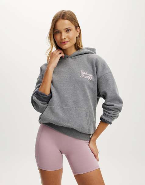 Cotton On Plush premium graphic hoodie in grey - view 1