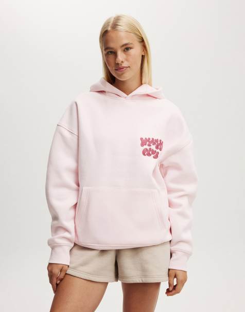 Cotton On Plush premium graphic hoodie in pink - view 1