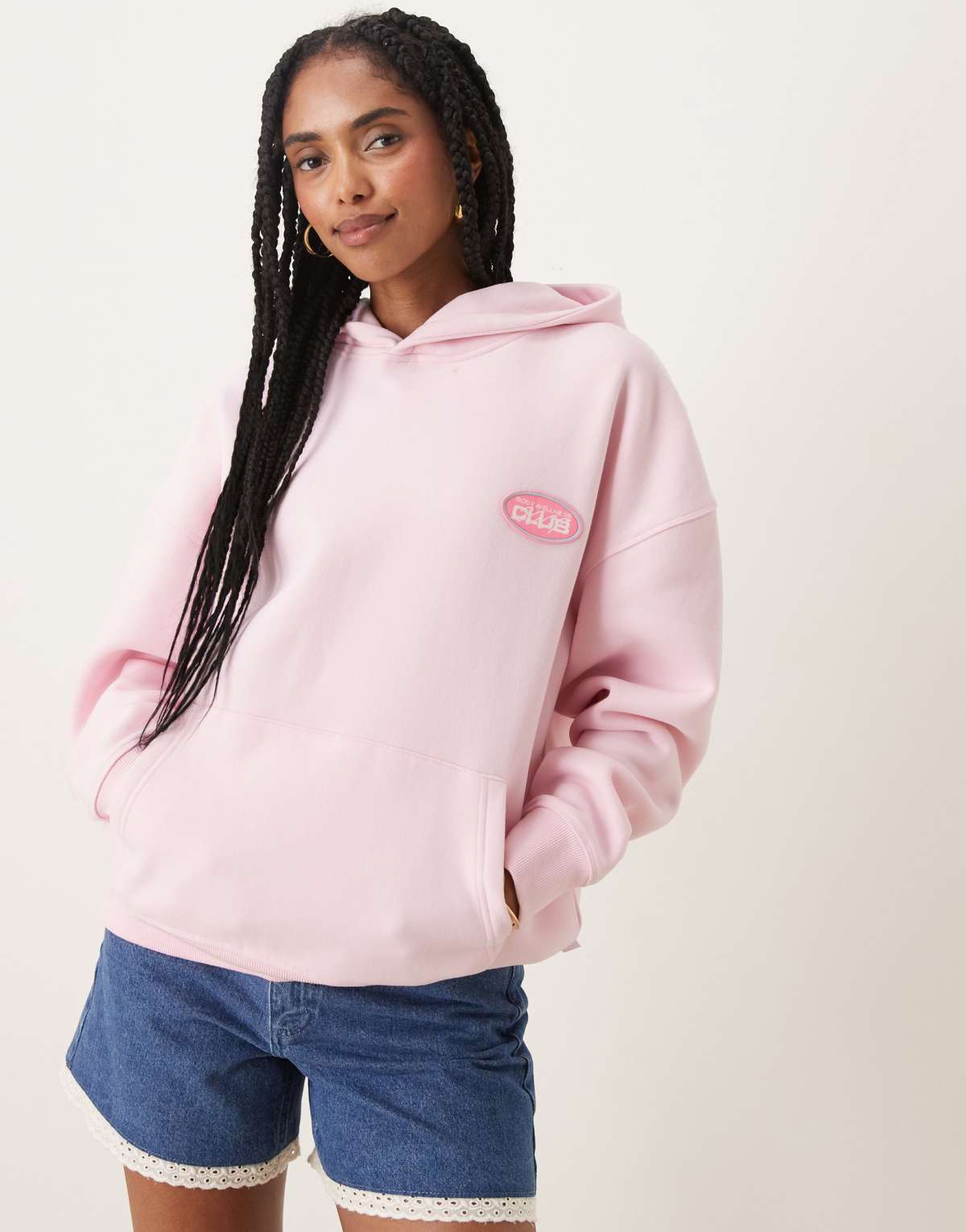 Cotton  On Plush premium graphic hoodie in pink