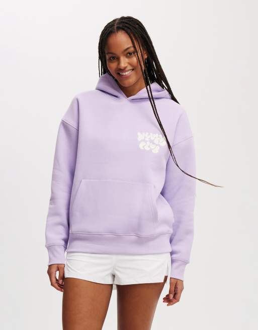 Cotton On Plush premium graphic hoodie in purple - PURPLE