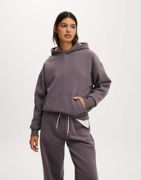 Cotton On Plush premium graphic hoodie in purple - view 1