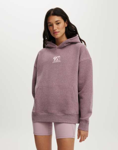 Cotton On Plush premium graphic hoodie in purple - view 1