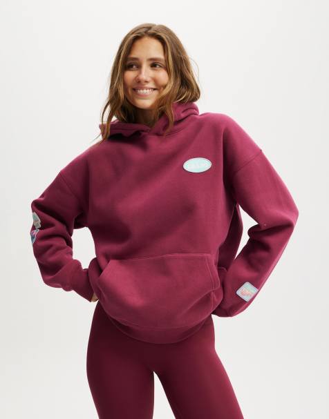 Cotton  On Plush premium graphic hoodie in red - view 1