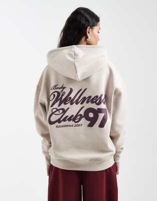 Cotton On Plush Premium Graphic Hoodie In Neutral