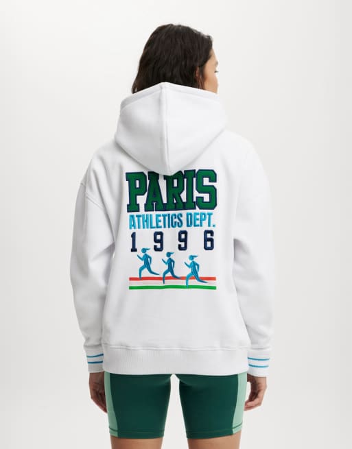 Cotton On Plush premium graphic hoodie in white/paris - WHITE