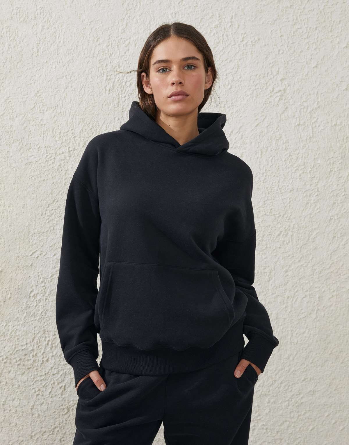 Cotton  On Plush premium hoodie in black