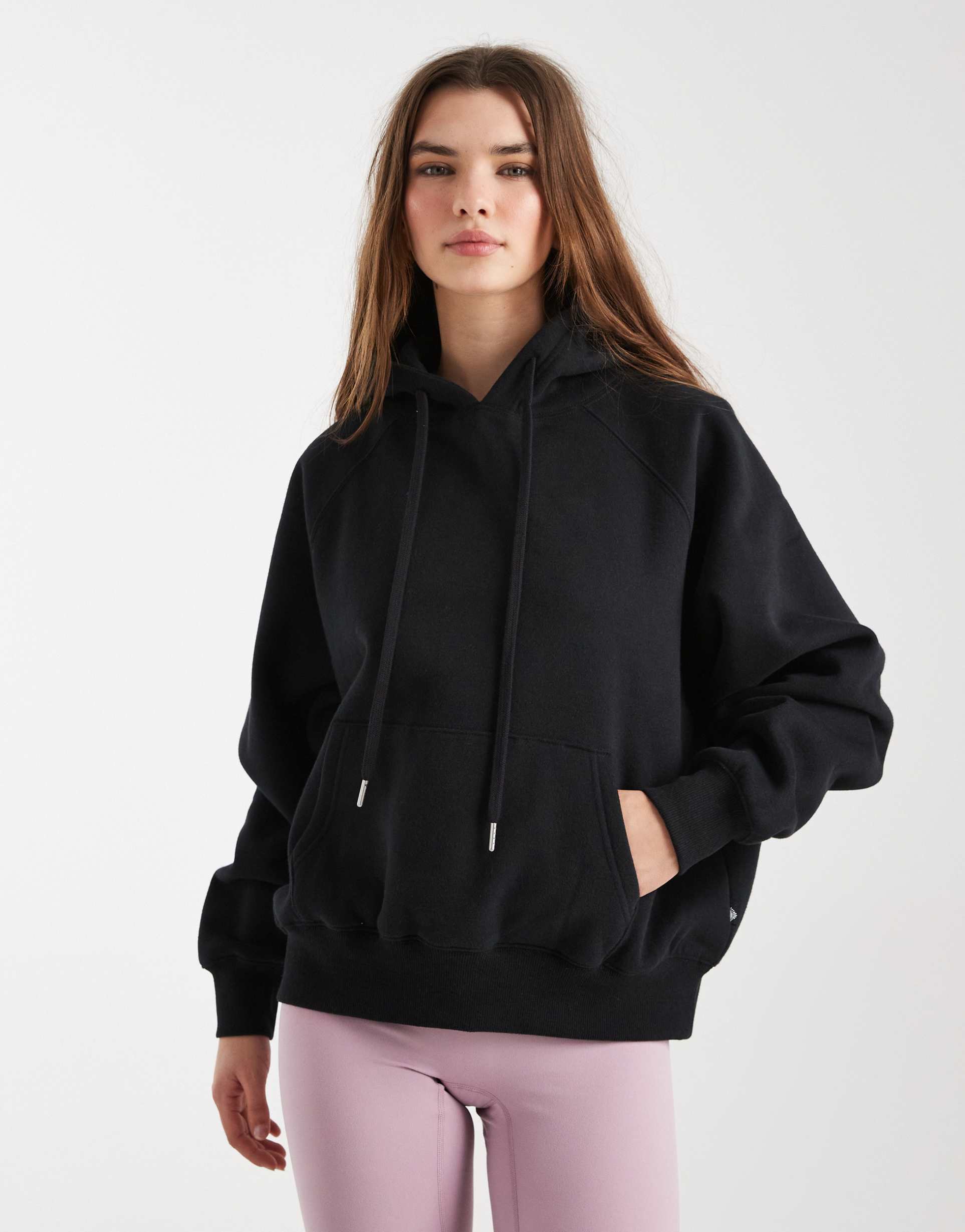 cotton on plush premium raglan graphic hoodie in black