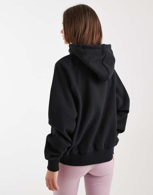 Cotton On plush premium raglan graphic hoodie in black, 3 of 4