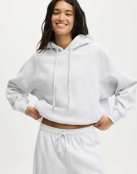 Cotton On Plush premium raglan hoodie in grey - view 1